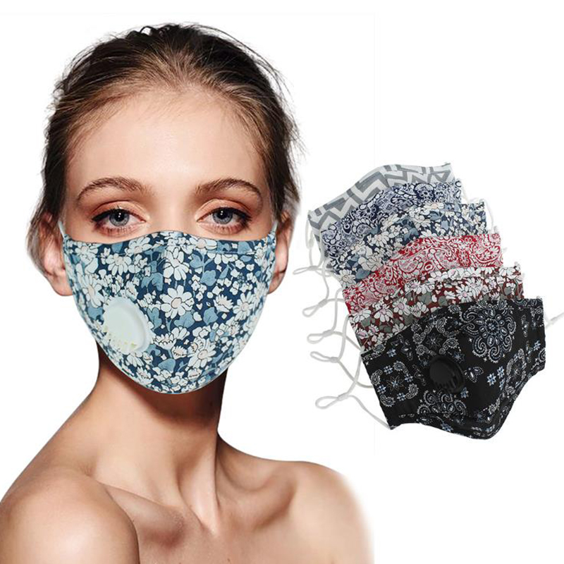 Customized Sublimation Pattern Printed Dustproof Cotton Black Fashion Designers Reusable Facemask