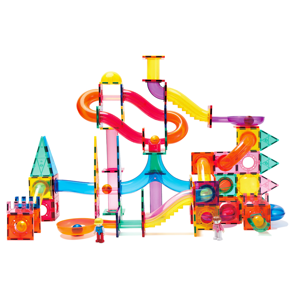 167 шт Marble Run «гоночная трасса Магнитная плитка магнитные строительные блоки образовательные стволовых обучающие игрушки для детей KBKG-167