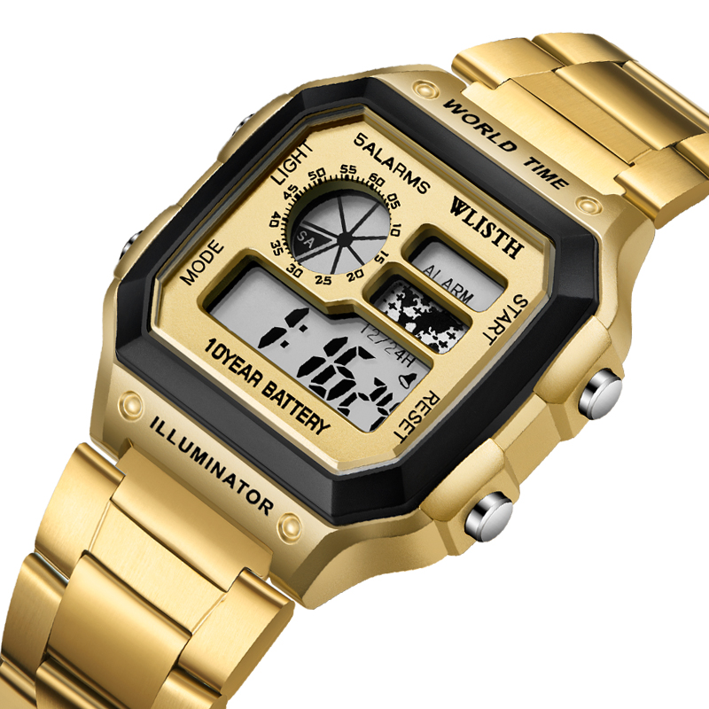 2021 new square steel band men's watch business electronic watch cross-border foreign trade watch wholesale