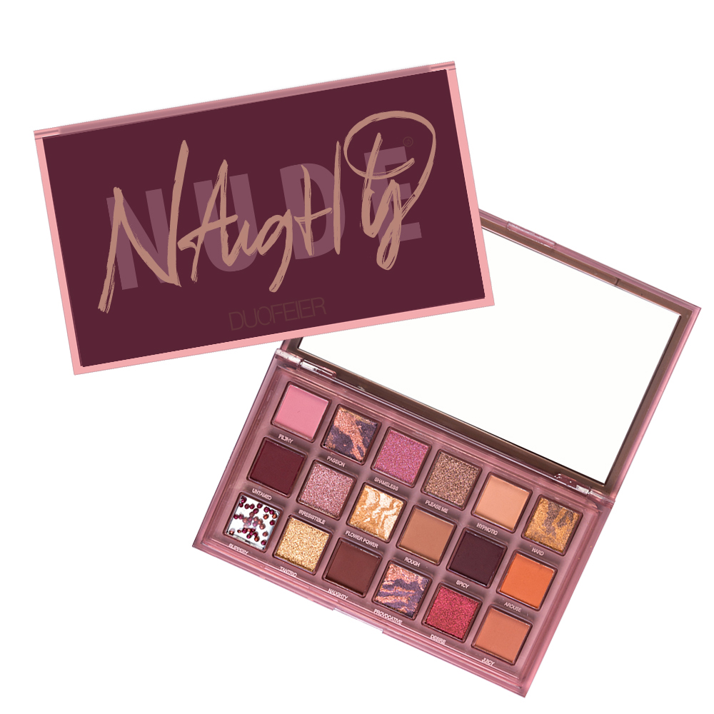 Wholesale Makeup cosmetic supplies high pigment 18 colors private label glitter matte Vegan maquillaje baked eyeshadow palette