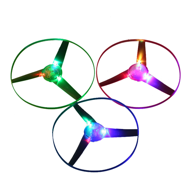 Plastic LED Flashing Flying Saucer Flying Disc with Light Promotion Led Flashing Toys