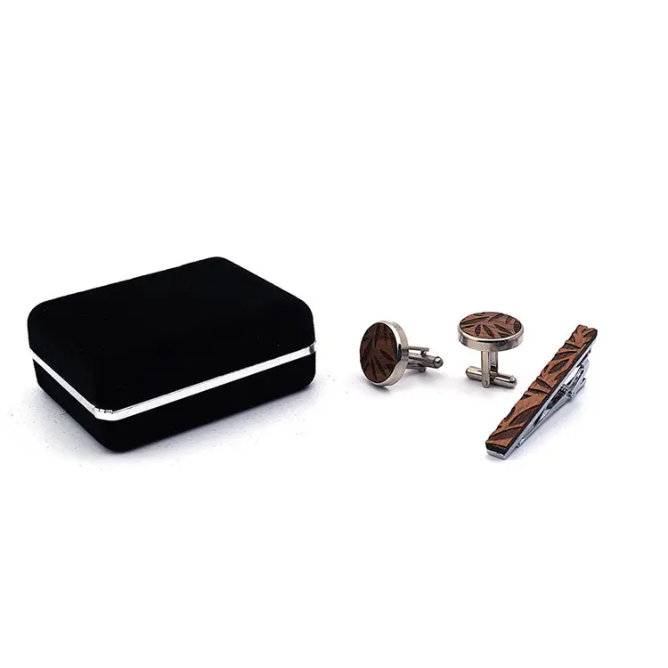 Wholesale customised cufflink &tie clip with gift box