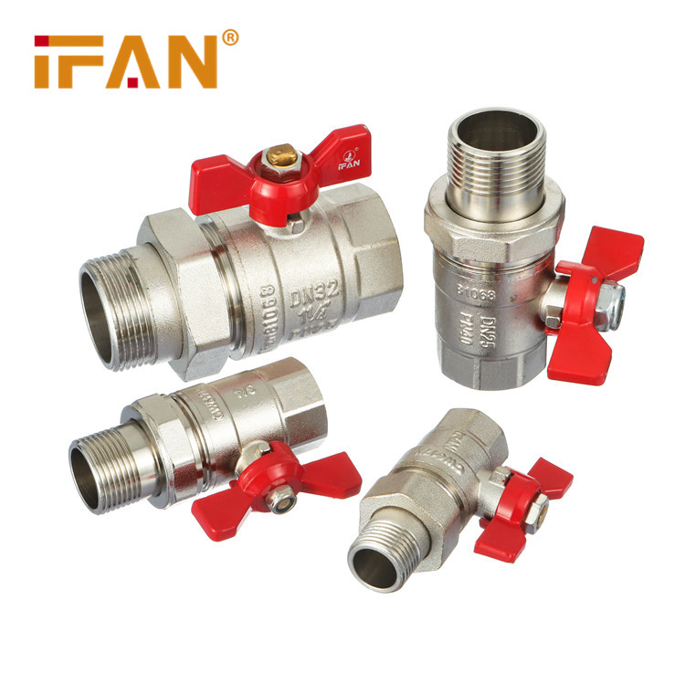 Медные клапаны IFAN с сертификатом CE, цены, 1/2 дюйма, 3/4 дюйма, Бабочка, ручка, Сантехнический соединение, латунный шаровой клапан