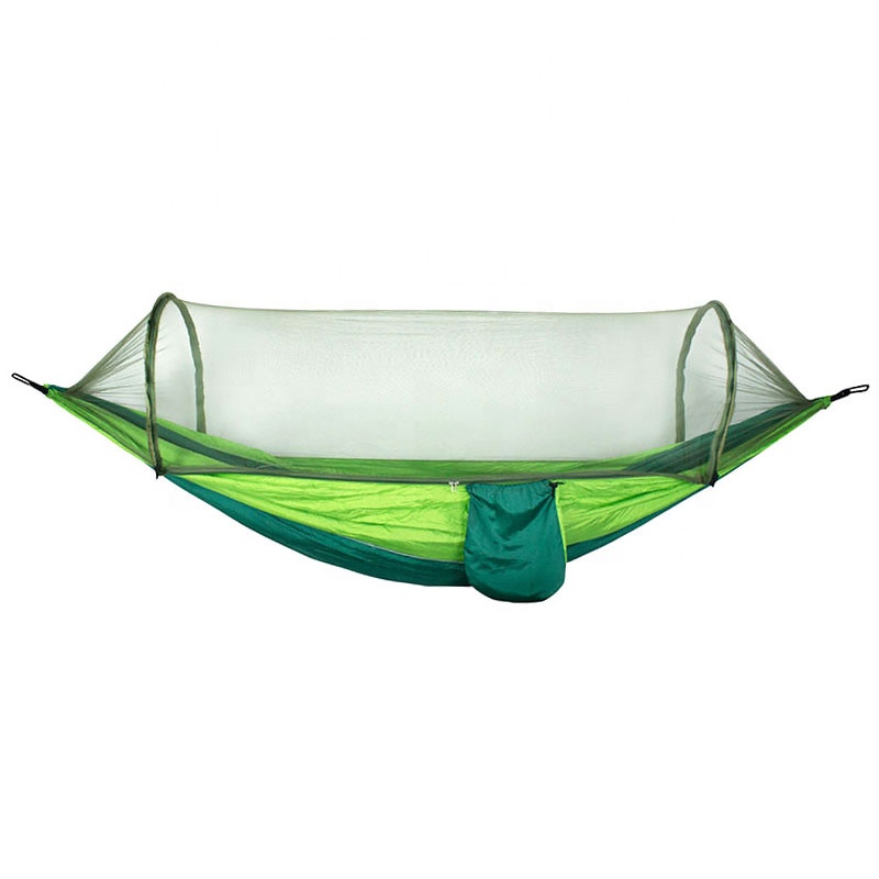 Beach Durable Lightweight Portable Nylon Hammock With Mosquito Net Outdoor Hiking Hammock Beach Yard Garden Hammock Swing