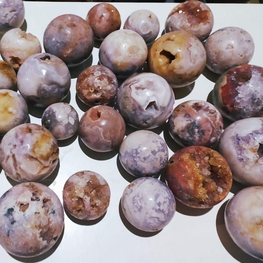 PINK AMETHYST GEODE SPHERES - PINK AMETHYST BALL - PINK AMETHYST CRYSTAL SPHERE