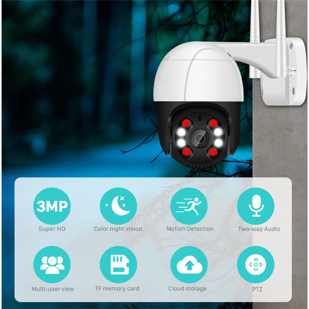 Оптовая продажа Модернизированный родной 3MP 2304*1926 мини 360 PTZ Wi-Fi камеры видеонаблюдения на открытом воздухе