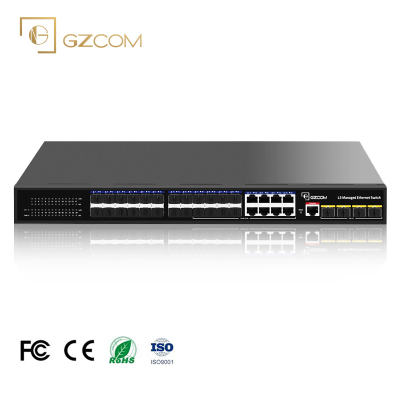 Сетевой коммутатор Ethernet 10g, управление L3, 24 порта SFP и 4 комбинированных порта, 3 уровня, 24 порта SFP
