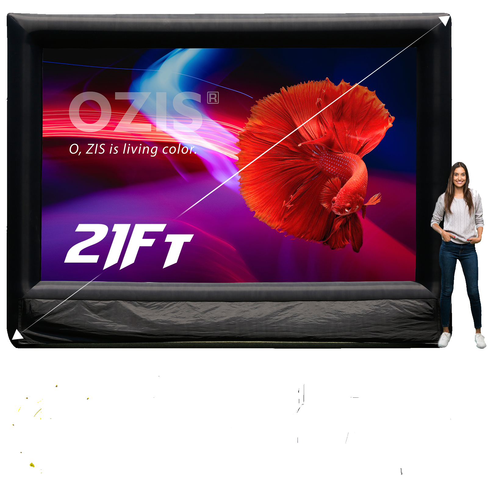 OZIS, 21 фут, новый стиль, надувной проектор для фильмов, экраны для наружного кинотеатра