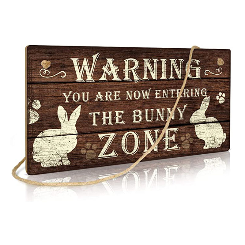 12x6 Inch The Bunny Zone Funny Rabbit Sign Bunny Rabbit Home Decor Gift Bunny Mom Lover Easter Wall Hanging Signs