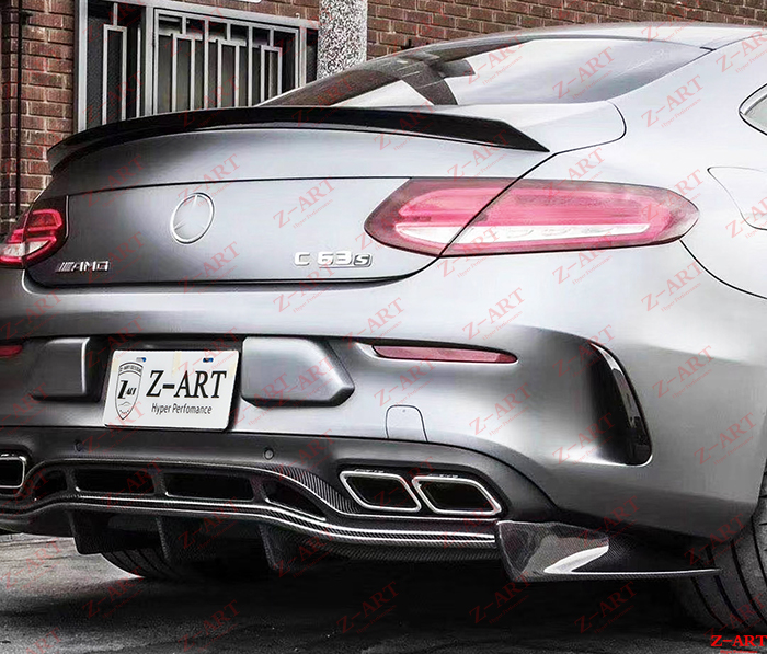 2019-2021 Z-ART углеродного волокна задний диффузор для C63 купе углеродного волокна задний выставочные стенды для W205 C63 углеродного волокна задний Нижняя губа для C63