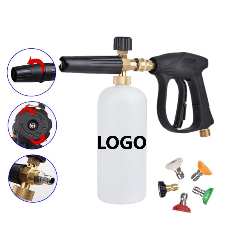 Portable 1L snow foam cannon car washing bottle 1/4 quick connector diy foam gun car wash spraying