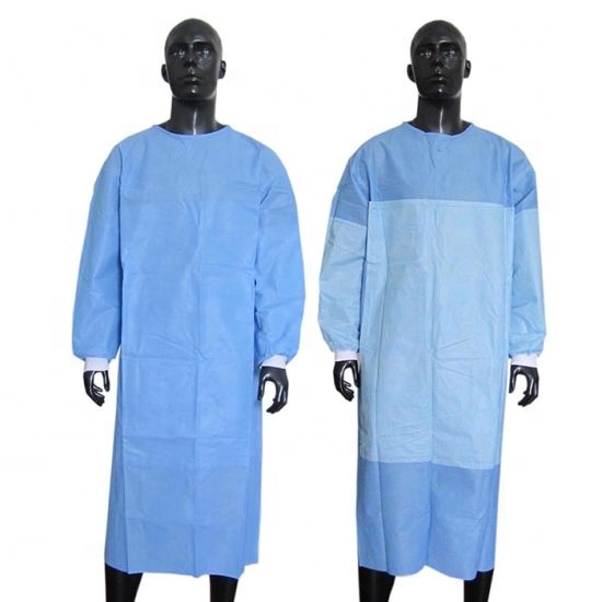 Disposable SMMS Surgical Gown to 43G EO sterile blister reinforced surgical gown