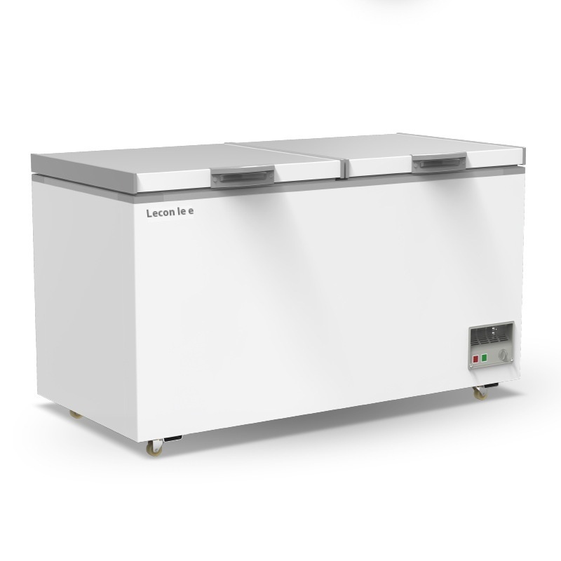 Dual Temperature Display Commercial Freezer Large Capacity Horizontal Freezer Quick Freezing Cabinet for Household Refrigeration