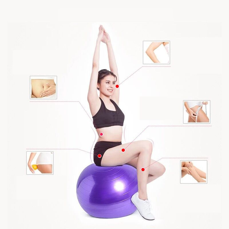 Equipment Anti Burst No Slip Yoga Balance Ball Exercise Pilates Yoga Ball with Quick Foot Pump