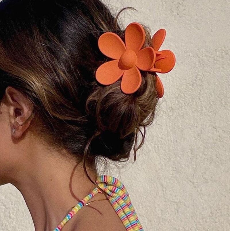 H0023 multicolor big daisy flower hairpins summer pure color hair accessories for women candy color florar acrylic hair clips