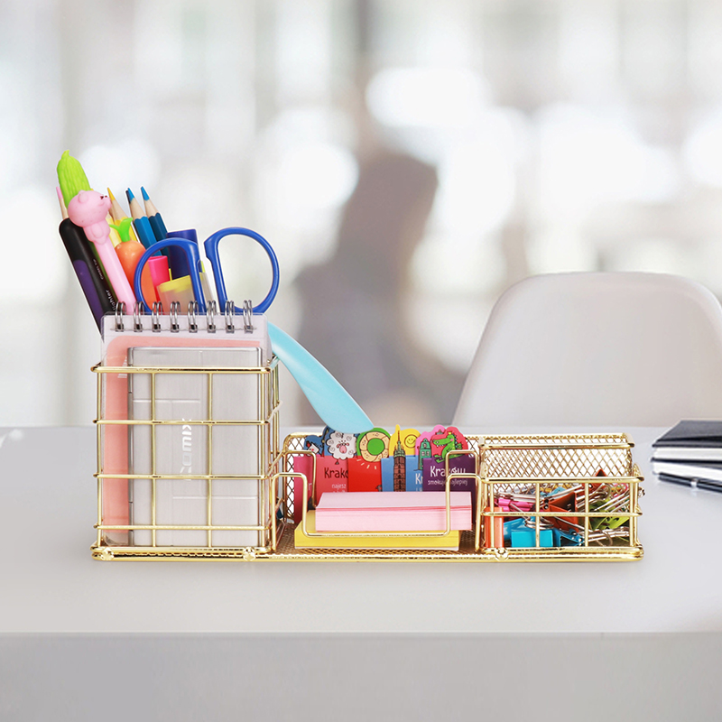Comix Home Office Supplies Modern Metal Mesh Desk Stationery Holder Storage Box Organizer and Accessories