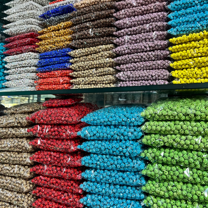 6mm 8mm 10mm 12mm Disco Balls Clay Beads , Loose Polymer Spacers Beads For Jewelry Making