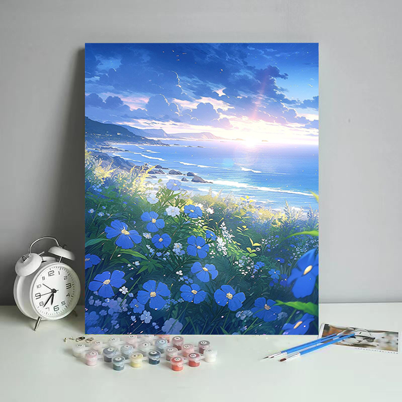 Acrylic Paint By Number Garden Scenery Drawing On Canvas Painting By Numbers For Adult Wholesale Handmade Gifts Home Decor