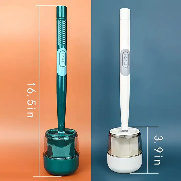 Premium Flexible Silicone Toilet Brush and Holder Set - Free-Standing Ventilated Design for Efficient Toilet Cleaning