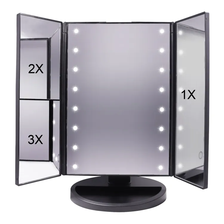 Hot Sale Make Up with 60 LED Lights View Mirror Sun-Shading Cosmetic Rechargeable Mirror Car Visor Vanity Mirror