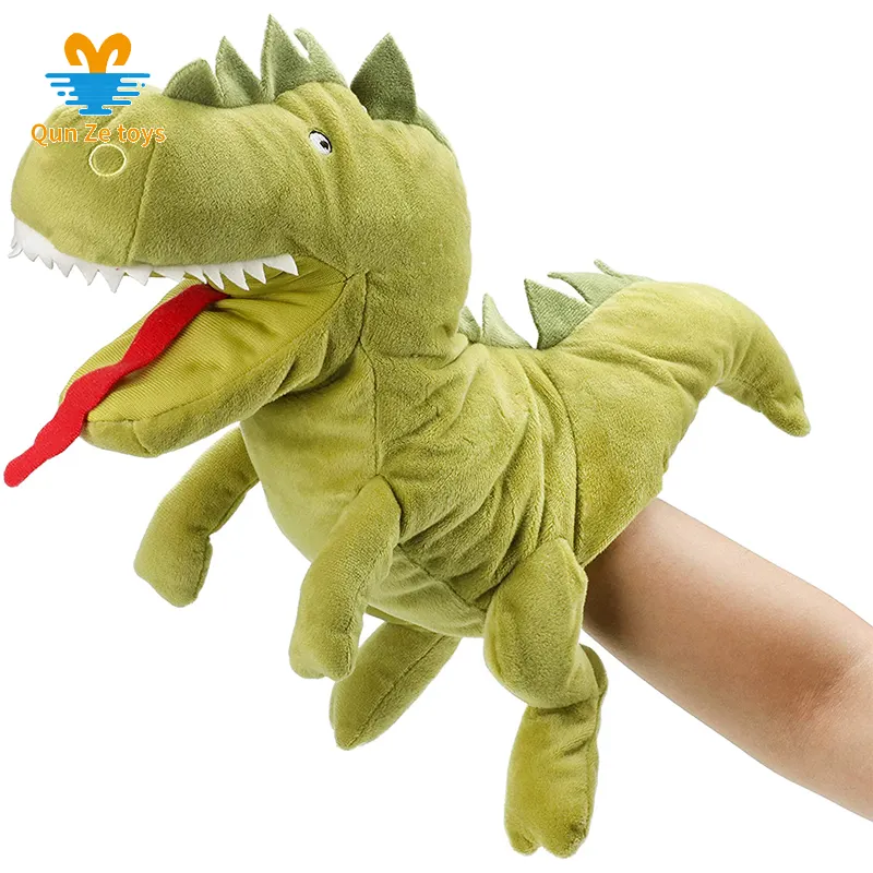 Custom Dinosaur Hand Puppet With Open Movable Mouth For Imaginative Play Hand Plush Toys Early Learning Children Plush
