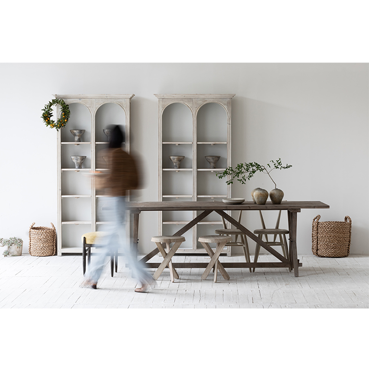 Vintage style wooden display rack Italian design modern living room dining furniture square display racks minimalist