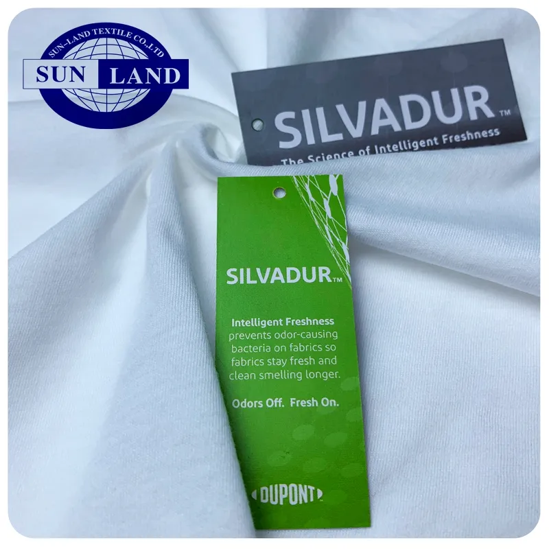 Underwear lining Silvadur brand finished treatment anti-bacterial 100% cotton single jersey fabric
