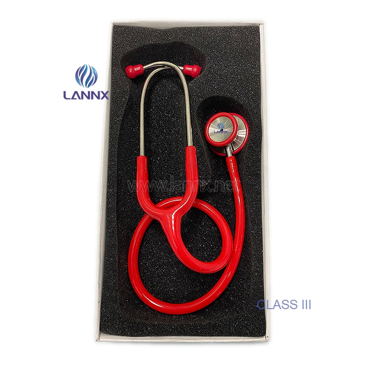 LANNX CLASS III Cheap price Dual Head Medical Cardiology stethoscope for used hospital household Professional stethoscope Kit