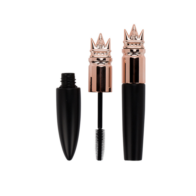 Eyebrow Eyelash Custom Mascara Tubes Crwon Shape Top Plastic Empty Mascara Wand Tube With Brush