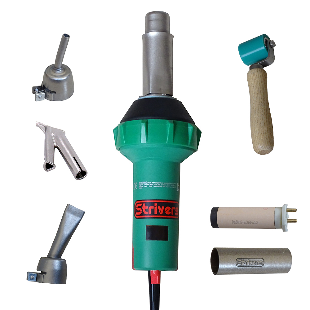 STRIVERS (DG-1600) 1600W 220V Digital Vinyl Welding Gun Hot Air PVC/TPO Welder Banner Heat Gun for HDPE New & Used Condition