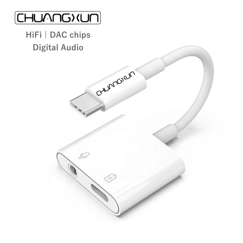 Новый оригинальный чип ЦАП USB-C до 3,5 мм разъем для наушников 2 в 1 аудио-адаптер с зарядный кабель для Samsung Note 10/mate 30pro/Mi 10/ipad pro