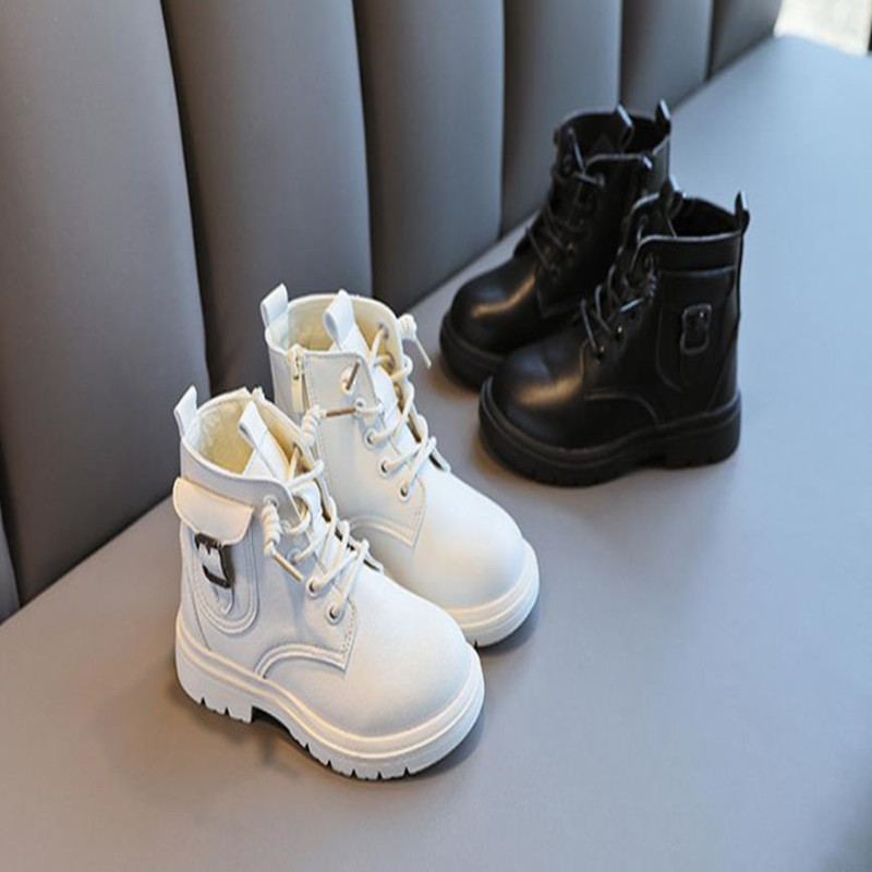 2 colors 2021 new fashion autumn baby boys martin shoes 100% cotton breathable cool children boots for 7-16 years girls