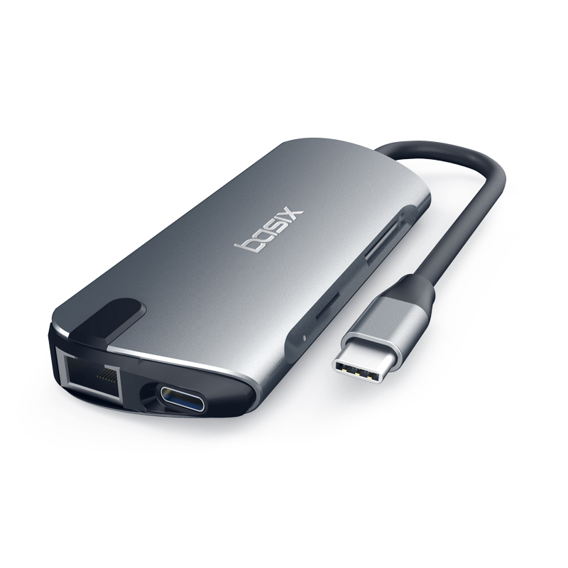 BASIX Лидер продаж usb концентратор 8 в 1 8 портов высокоскоростной Тип c концентратор 3,0 док-станция usb тип a