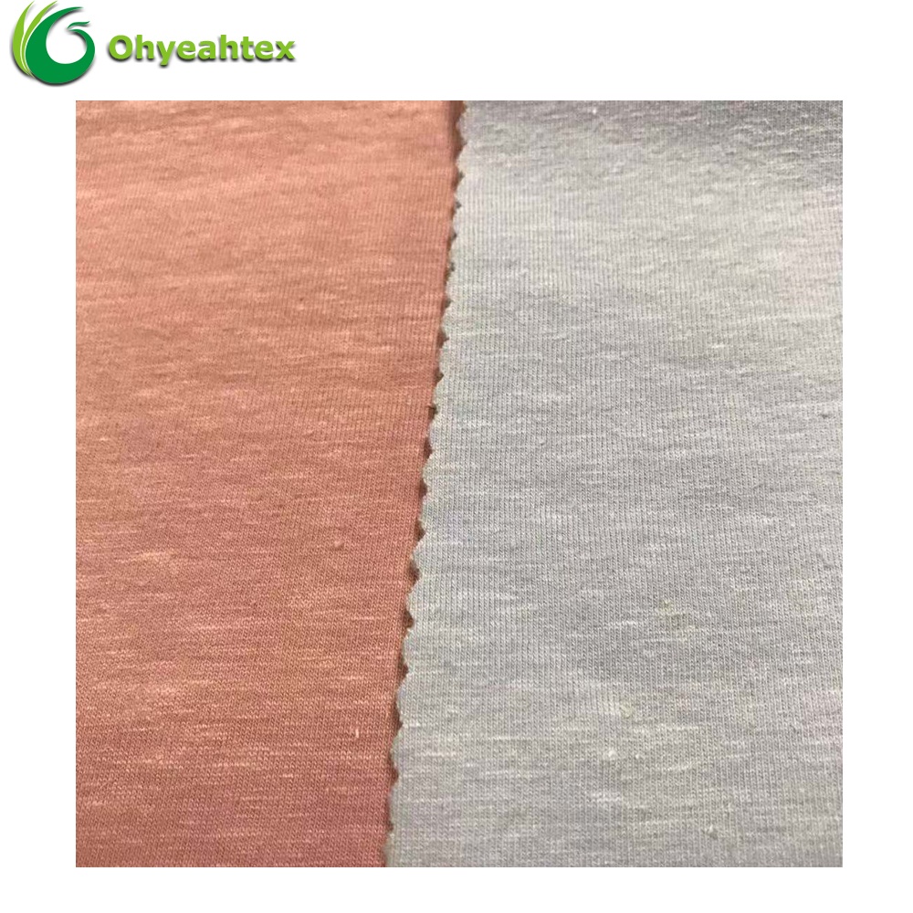 Eco Knitted Jersey Solid 70/30 Cotton Hemp Fabric Organic For Garments