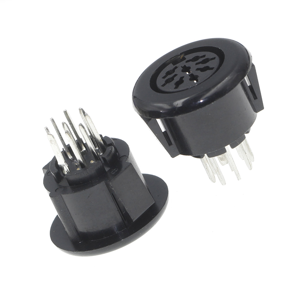 Din Socket 8 Position Female 8 Pin PCB Vertical Straight Through holes PCB SDS-J DS Power 2A 110V AC Circular Receptacle