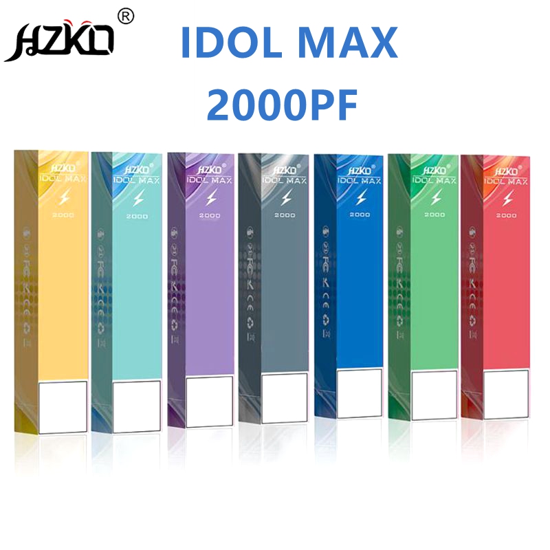 Original HZKO IDOL MAX 2000PF packaging air freight For vape XXL SHION Plus maxx gunpod MK lux glow solo x boxes In Stock