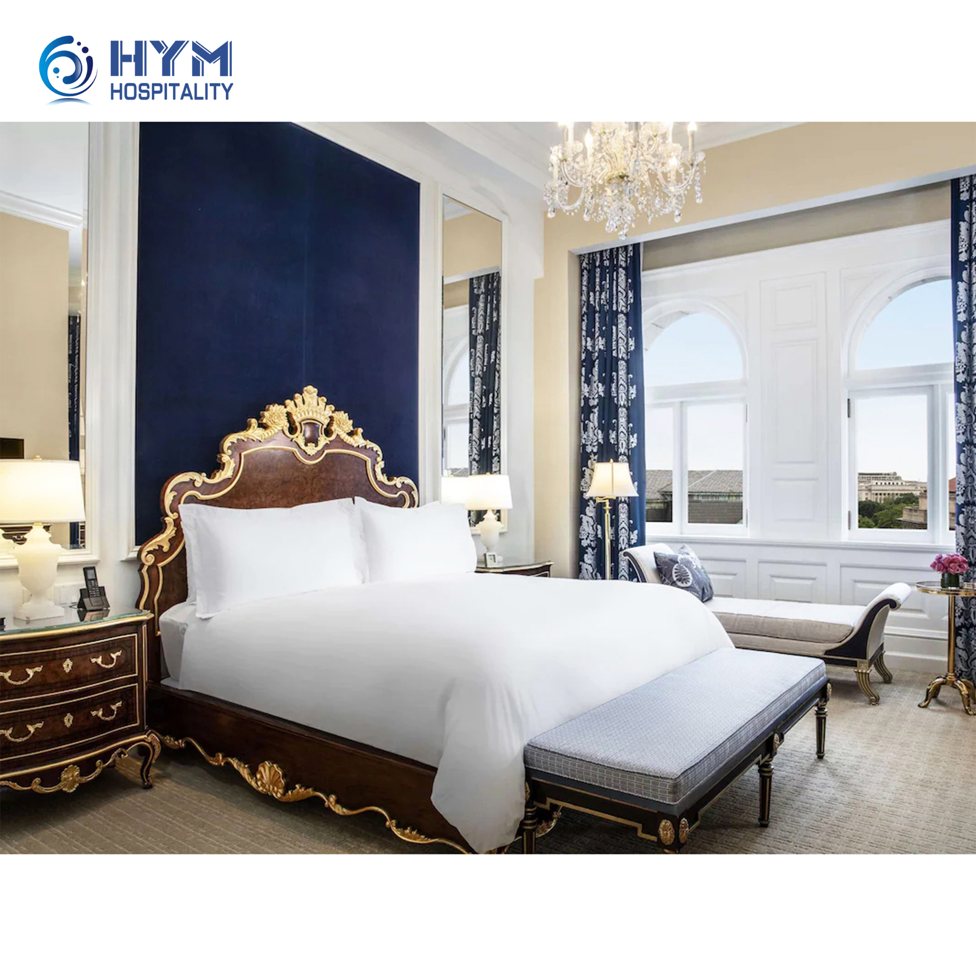 Waldorf Astoria By Hilton classic hotel furniture full set 5 star luxury hotel room furniture