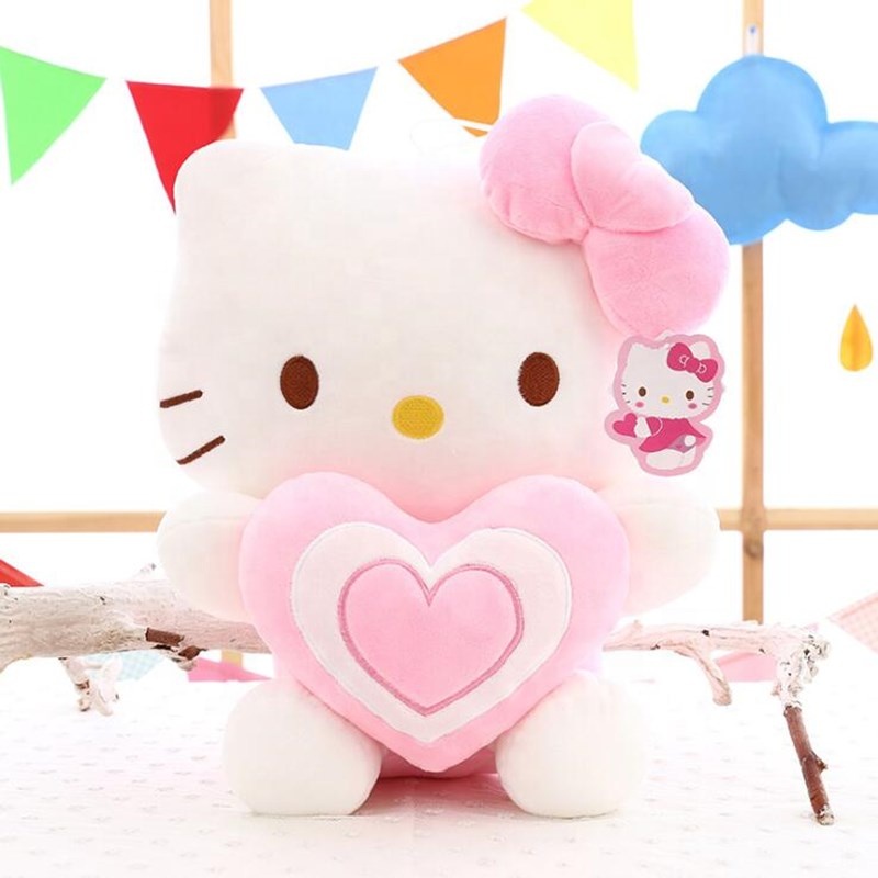 Hello Kitty с сердцем плюшевые игрушки животных мультфильм милые мягкие игрушки для подарков