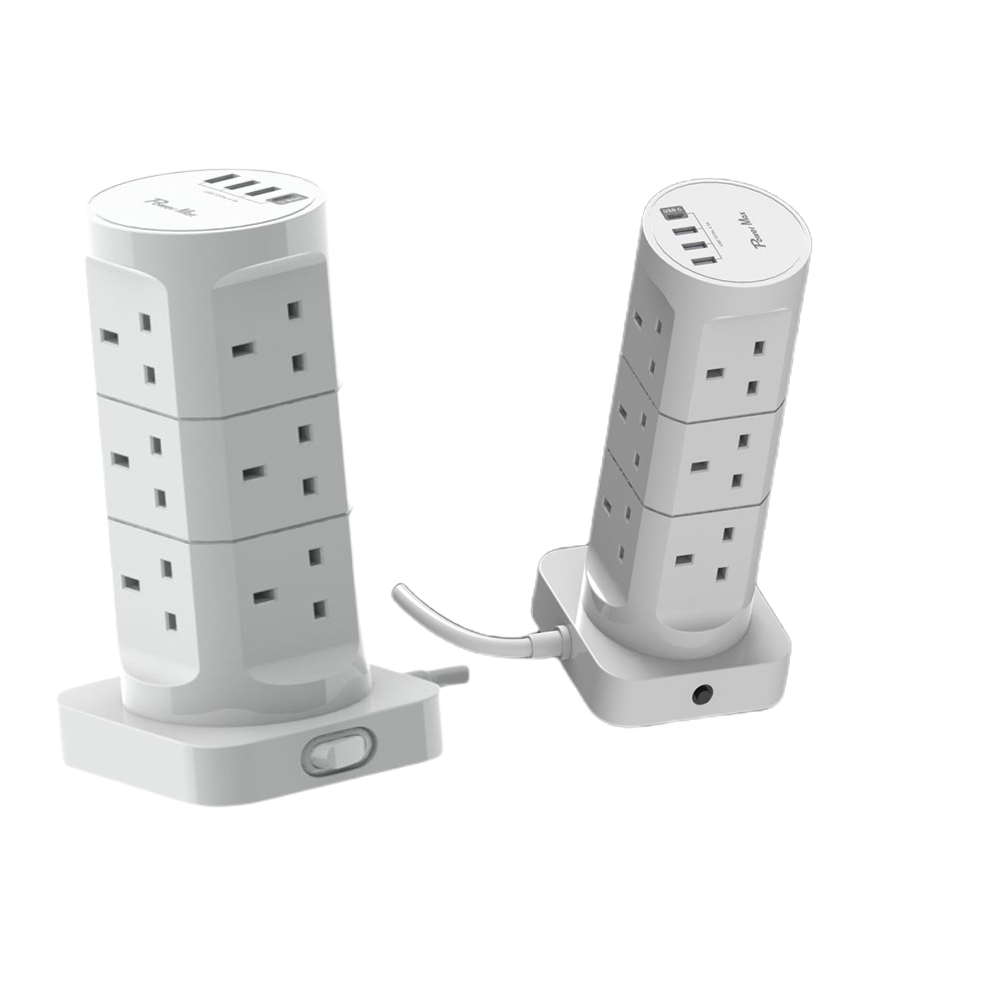 Hot Selling Multiple Outlet Surge Protector Power Strip Tower with 4 USB ports