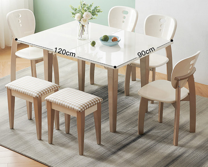 Glass Dining Tables Rectangular Table Solid wood Frame Folding Dining Table