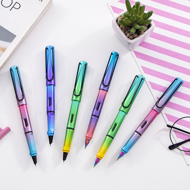 New Fashion Cheap Colorful Plastic Fountain Pen Promotion Gift High Quality Fountain Pen
