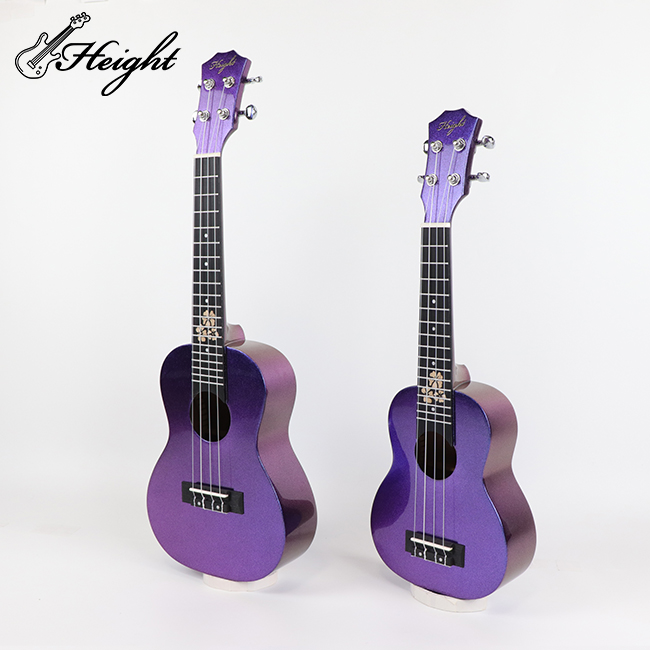 Высокоглянцевая фиолетовая краска укулеле портативная Sapele 21 дюймов Гавайская гитара для начинающих