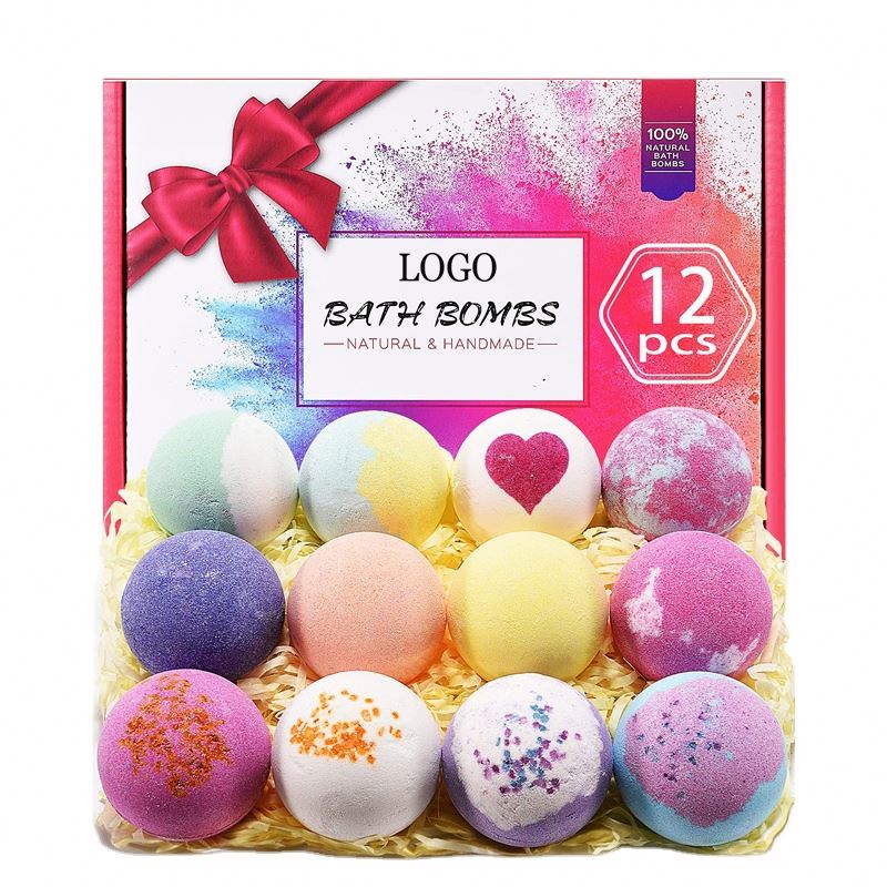 OEM Natural organic bathbombs vegan bubble colorful fizzy custom bath fizzies bombs gift set spa bath fizzer ball