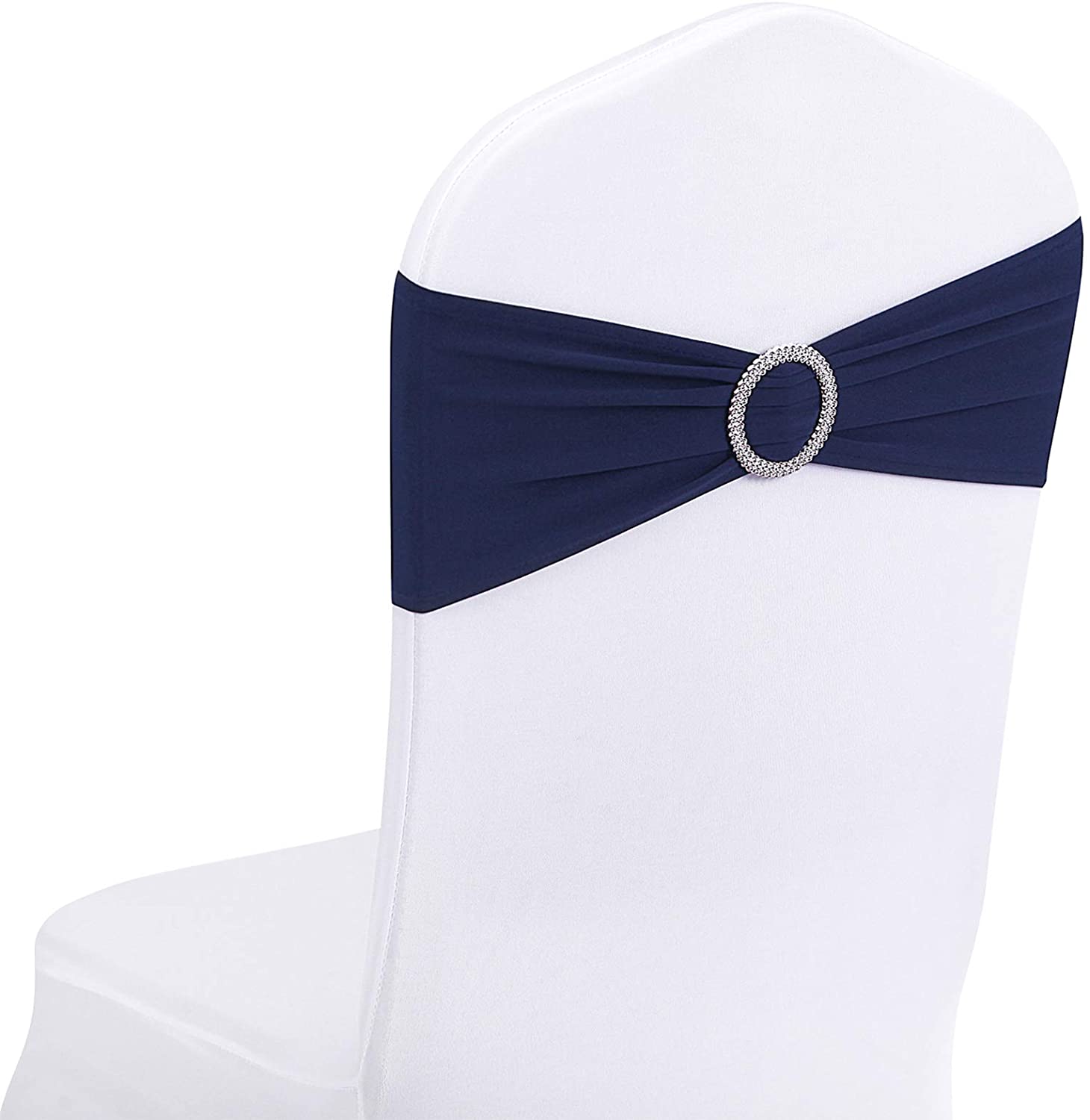 Custom Wholesale Wedding Chair Decorations Stretch Chair Bows and Sashes for Party Ceremony Reception Banquet Spandex slipcovers