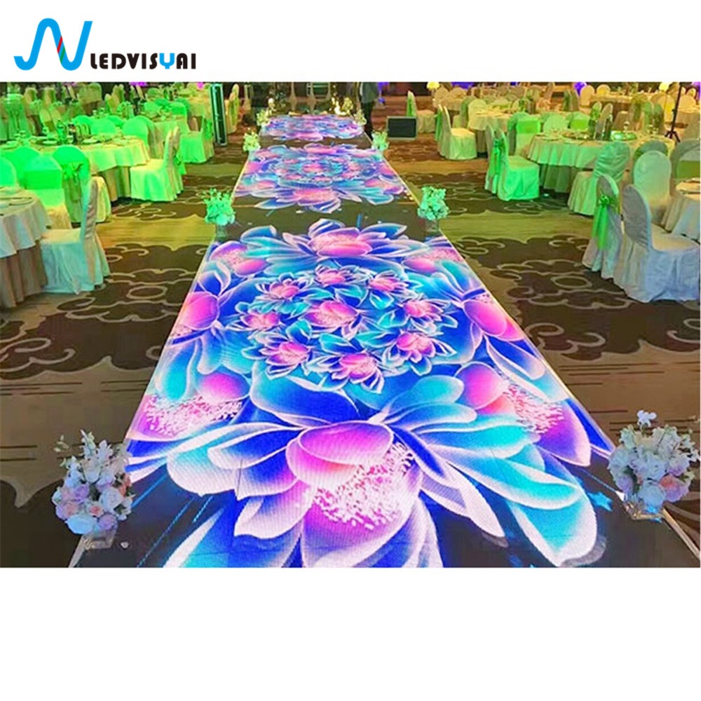 Portable 3D Led Dance Floor For Wedding Full Color Interactive Programable DJ Dance Floor Led Display Screen