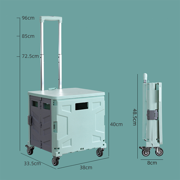 2021 Folding Grocery Cart Home Portable Trolley Cart Labor-Saving Pull Cargo Shopping Cart,Universal wheel