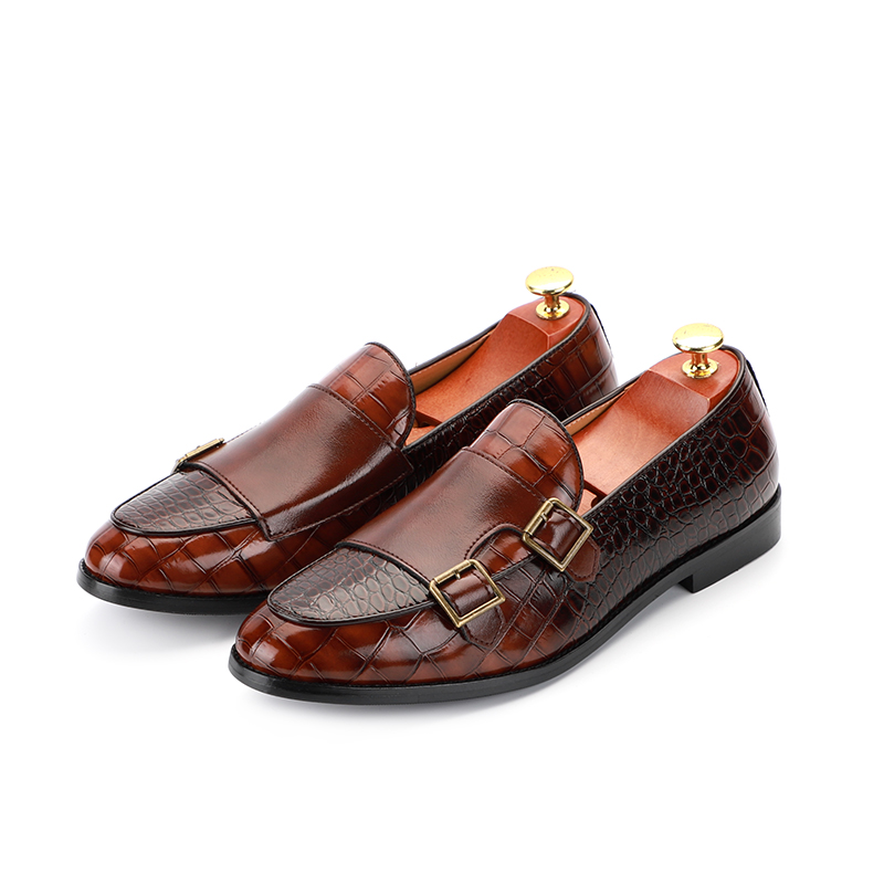 Luxury Crocodile Pattern Snake Pattern Men's Business Formal Leather Shoes Leather Office Career Shoes Slip-On 1906