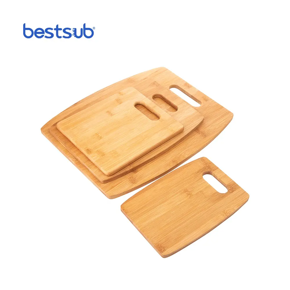 BestSub Wholesale Laser Engraving Cutting Custom Photo Arc Shaped Bamboo Graphic Cutting Board