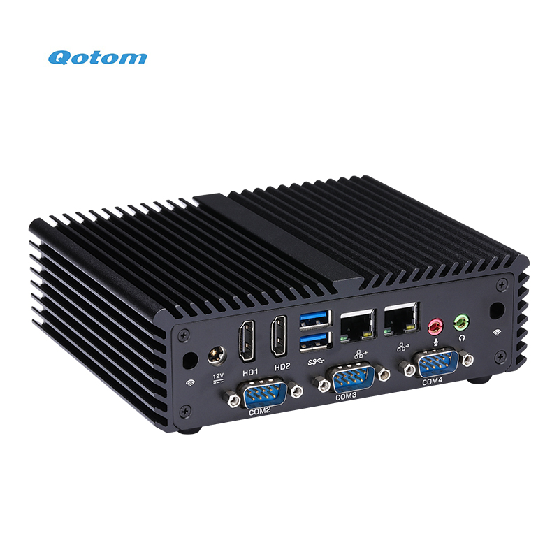 Безвентиляторный мини-ПК Q401P Celeron 2955U процессор Встроенный Qotom мини-компьютер оборудование X86 промышленный ПК DDR3L RAM SSD WIFI SIM-карта