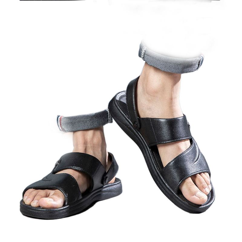 Wholesale Comfortable Leather Flat Soft Orginal High Quality Men's Sandals